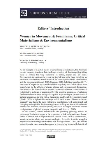 Women in Movement & Feminisms: Critical Materialisms & Environmentalisms