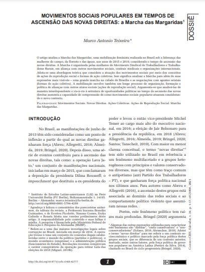 Movimentos populares em tempos de ascensão das novas direitas: a Marcha das Margaridas