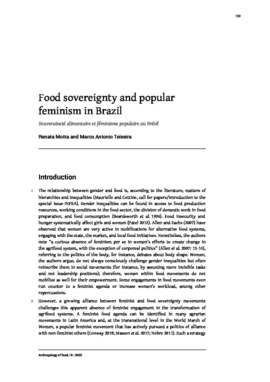 Food Sovereignty and popular feminism in Brazil